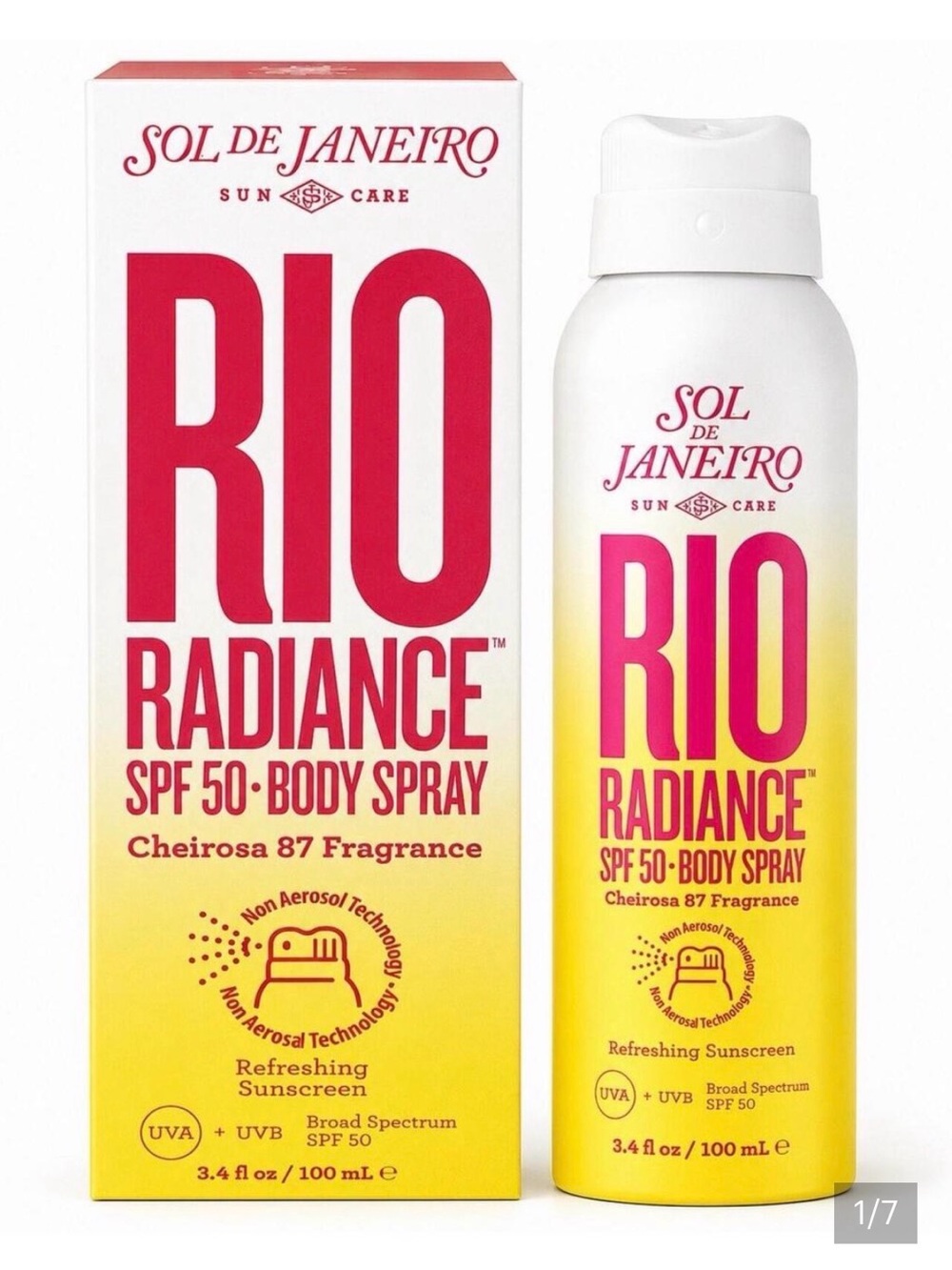 Sol de Janeiro Rio Radiance SPF 50 Body Spray — Pink & Yellow Gradient